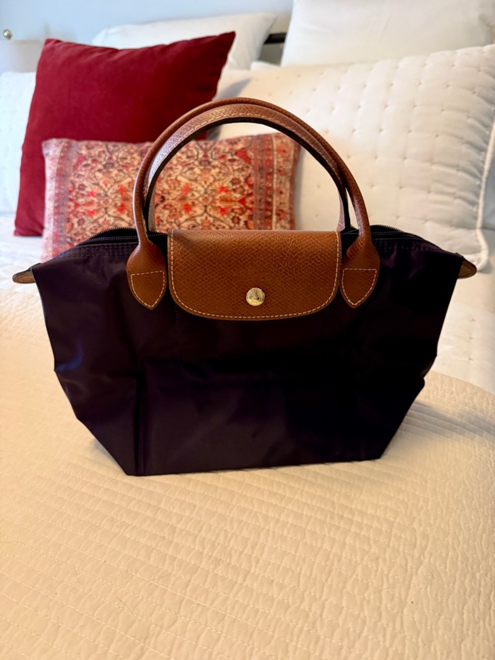 Longchamp Le Pliage Small Top Handle RARE BILBERRY